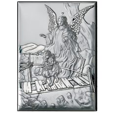 Icoana Argint Ingerul Pazitor 9 x 13 cm