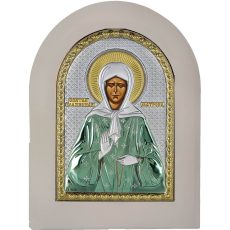 Icoana Sf Matrona Argint 15x21cm Color Rama Alba