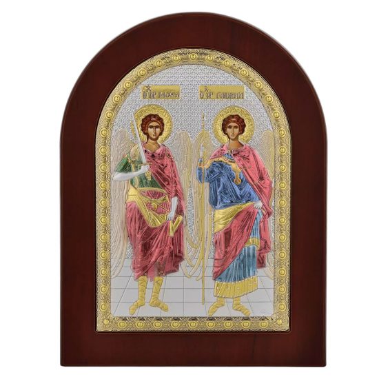 Icoana Sf Arhangheli Mihail si Gavril Argint 10x14cm Color