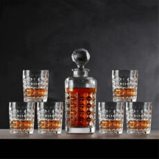 Set Pahare Whisky Cristal Bohemia cu Sticla Diamond