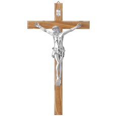 Cruce Lemn Maslin si Crucifix Argint 25 cm