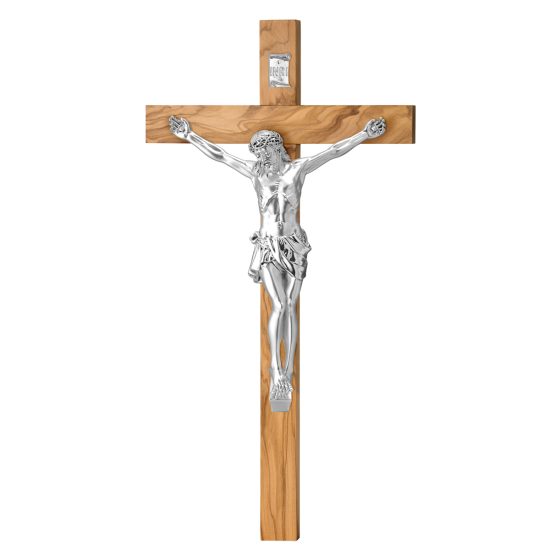 Cruce Lemn Maslin si Crucifix Argint 23.5 cm