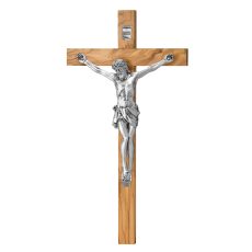 Cruce Lemn Maslin si Crucifix Argint 33.5 cm Satinat