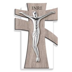 Cruce Lemn si Crucifix Argint 11x17 cm