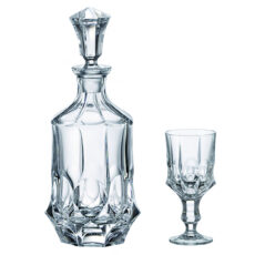 Set Pahare Cristal Bohemia cu Sticla Vin Soho