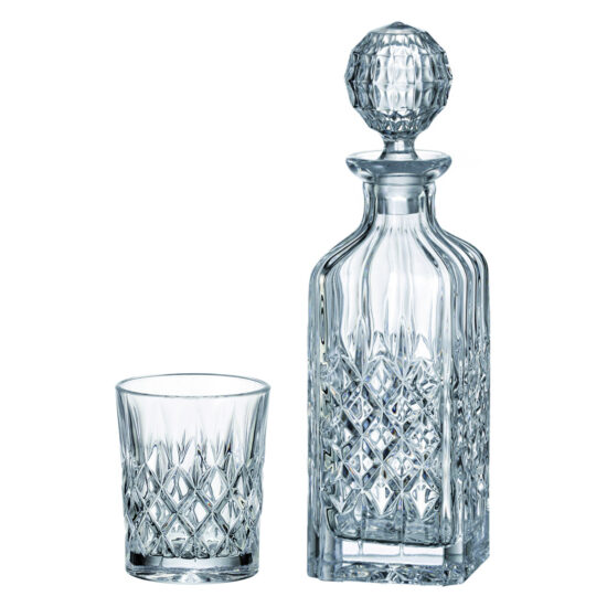 Set Pahare Cristal Bohemia cu Sticla Whisky Angela