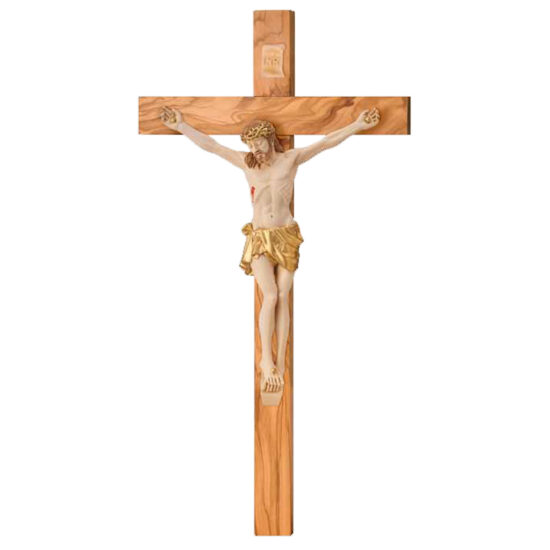 Cruce Lemn si Crucifix Color 23.5 cm