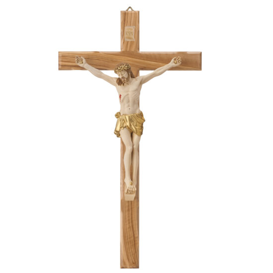 Cruce Lemn si Crucifix Color 35 cm