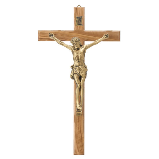 Cruce Lemn si Crucifix de Bronz 25 cm