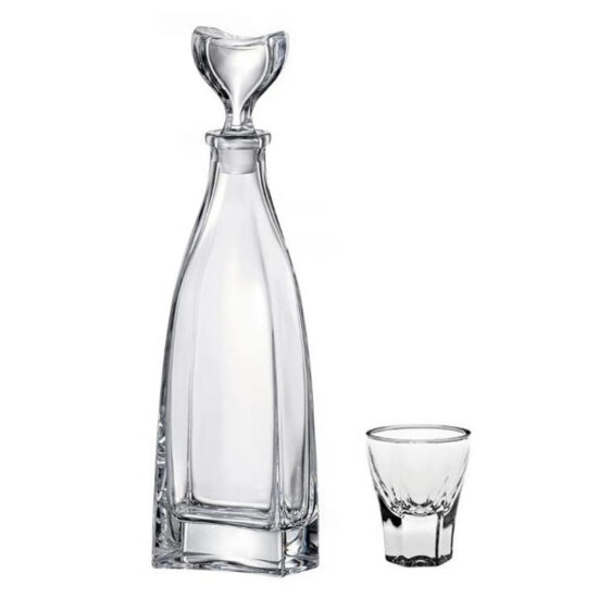 Set Pahare Cristal Bohemia cu Sticla Aperitiv Flair