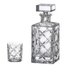 Set Pahare Cristal Bohemia cu Sticla Whisky Heather